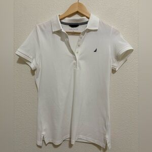 Nautica Women's Classic White Button Down Shirt